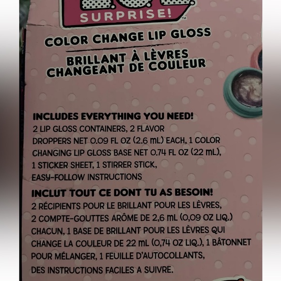 LOL Surprise Color Change DIY Lip Gloss Kit Activity Set & Sticker Sheet NEW - Picture 5 of 5